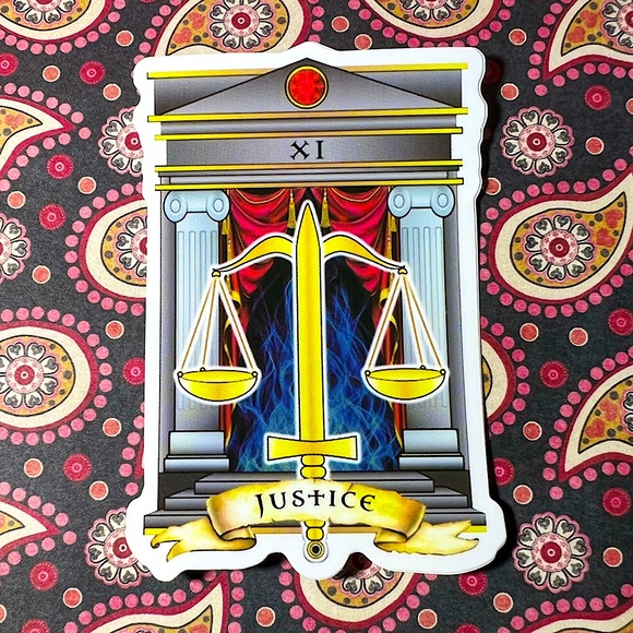 JUSTICE Tarot Witchy Spiritual Light Worker Magick Occult Tarot Reader Fortune - Picture 1 of 3
